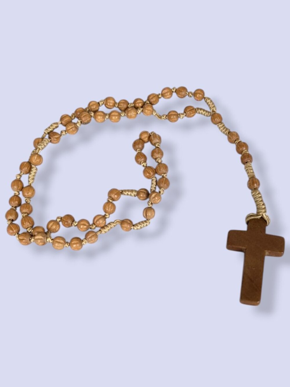 Carved Wood Rosary